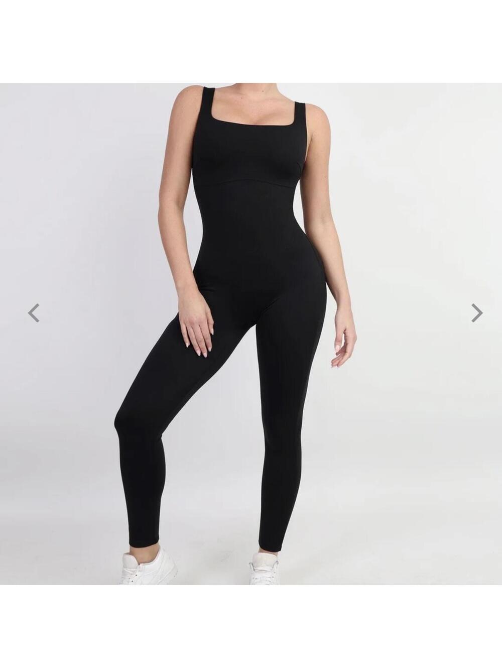 Popilush Built-In Shapewear Thigh Slimming Workout Jumpsuit Size L